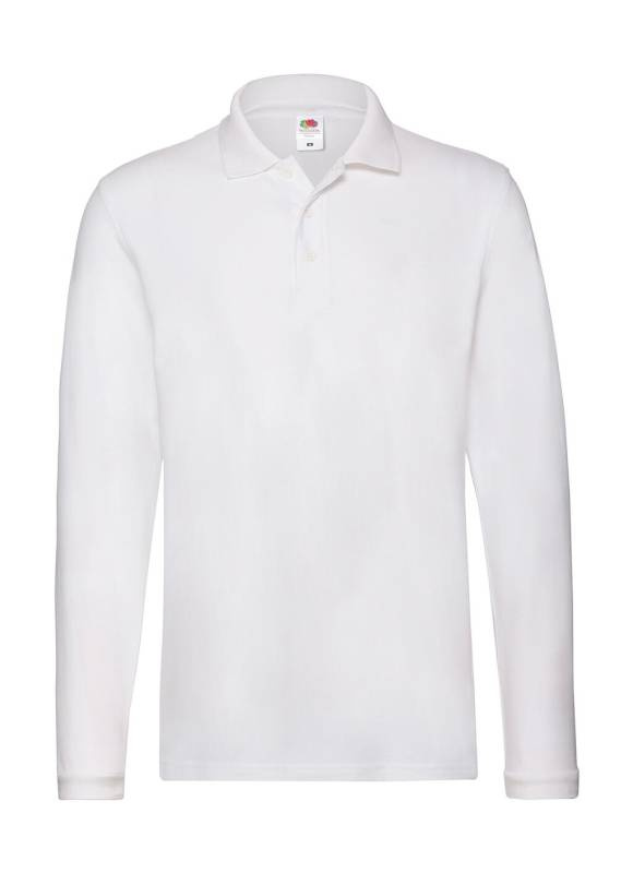 Premium-pitkähihainen poolopaita, valkoinen – Fruit of the Loom (1)