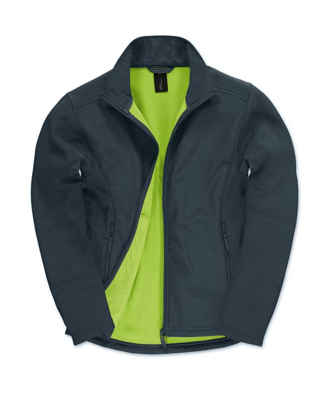 ID.701 Softshell-takki, tummansininen/neonvihreä – B&C Outerwear (1)