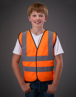 Lasten Fluo 2 Band + Brace -liivi, neonoranssi – Yoko (2)