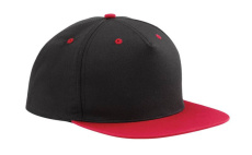 5-paneelinen kontrastihihainen snapback-lippis, Musta/Klassinen punainen