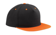 5-paneelinen kontrastihihainen snapback-lippis, musta/oranssi
