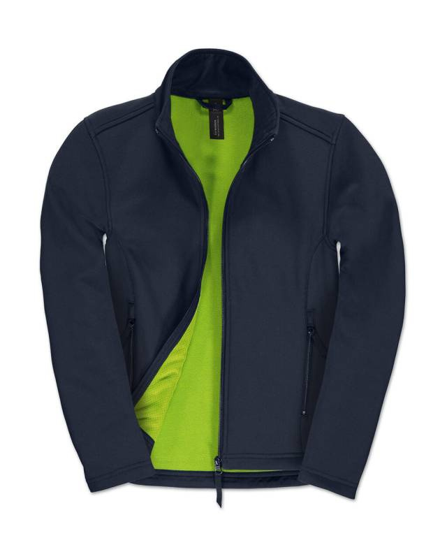 ID.701/naisten softshell-takki, tummansininen/neonvihreä – B&C Outerwear (1)