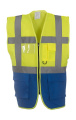 Fluo Executive -liivi, neonkeltainen/kirkkaansininen, Fluoresoiva keltainen/kuninkaallinen sininen