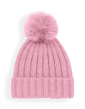 Verbier Fur Pop Pom Chunky Beanie, musta – Beechfield (3)