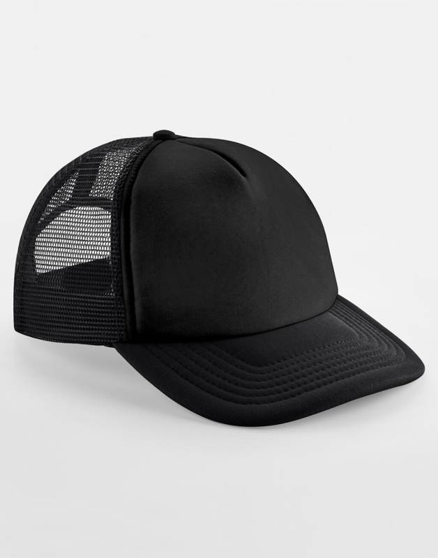 Junior Vintage Snapback Trucker -paita, musta/musta – Beechfield (1)
