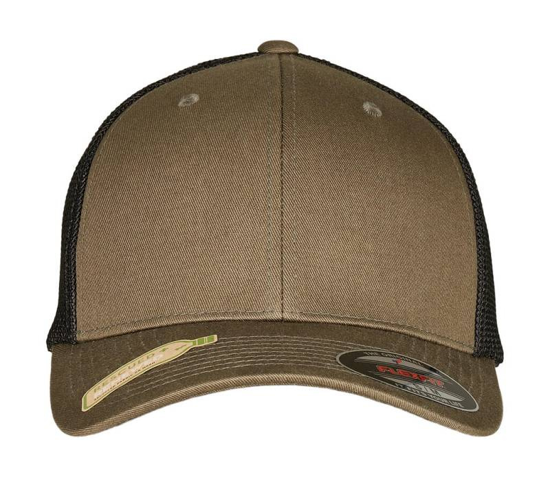 Flexfit Trucker - Kierrätetty verkkokangas, oliivinvihreä/musta – Flexfit (1)