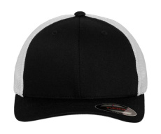 Verkkokankainen trucker-lippis, kaksivärinen, musta/valkoinen