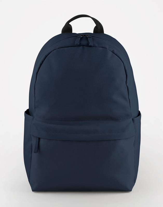 Premium-kierrätetty reppu, tummansininen – Bagbase (1)