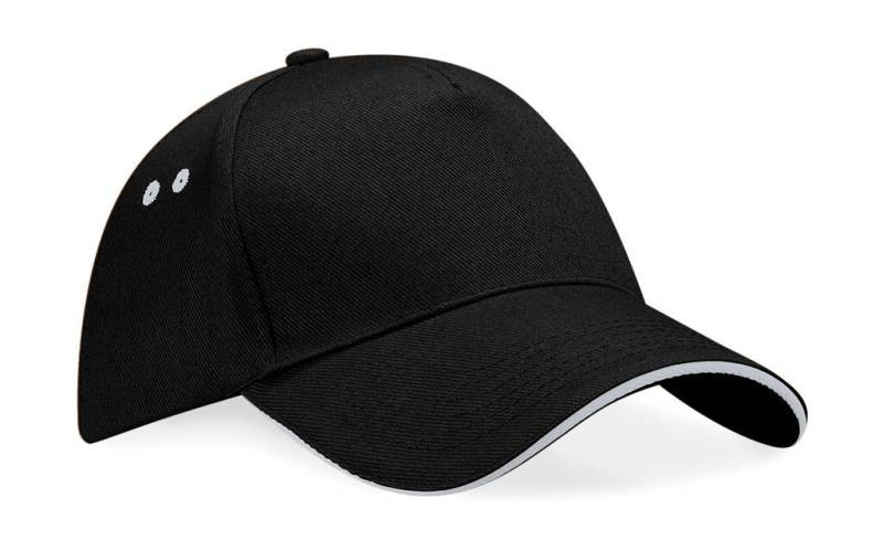 Ultimate 5 Panel -lippis - Sandwich Peak, musta/vaaleanharmaa – Beechfield (1)