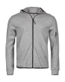 Urheilullinen hupullinen täyspitkä vetoketjullinen collegepaita, Heather Grey
