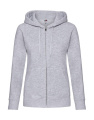 Premium-hupullinen collegetakki naisille, meleerattu harmaa, Heather Grey