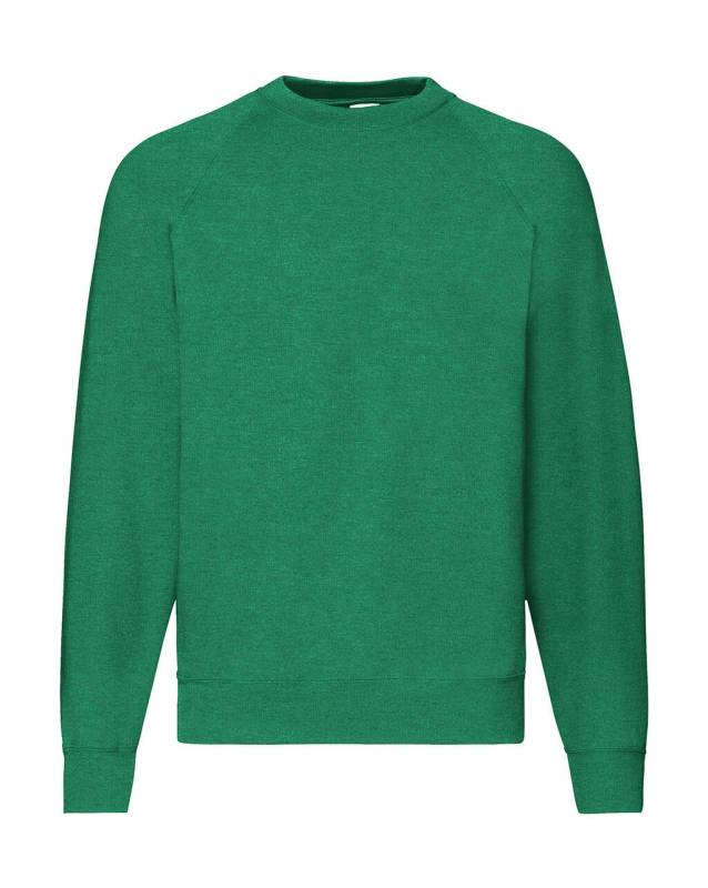 Klassinen raglan-collegepaita, Heather Green – Fruit of the Loom (1)