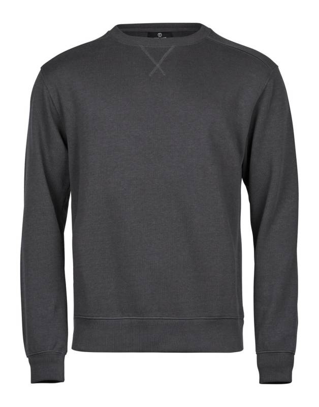 Ribattu Interlock-pyöreä kaula-aukko, tummanharmaa – Tee Jays (1)