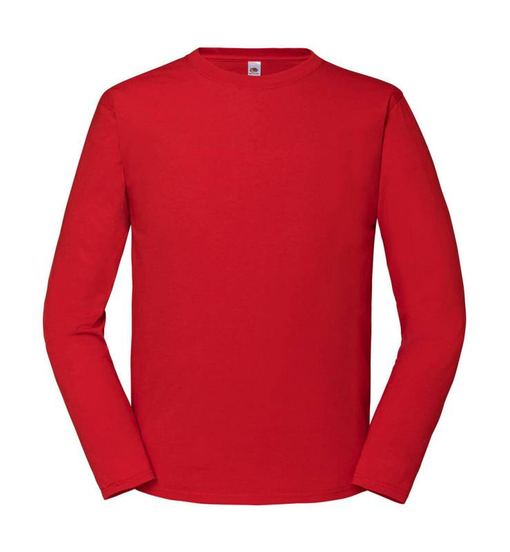 Ikoninen 195 Ringspun Premium -pitkähihainen T-paita, punainen – Fruit of the Loom (1)
