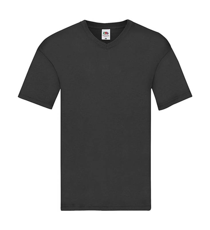 Alkuperäinen V-aukkoinen T-paita, musta – Fruit of the Loom (1)