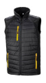 Compass-pehmustettu softshell-liivi, musta/keltainen