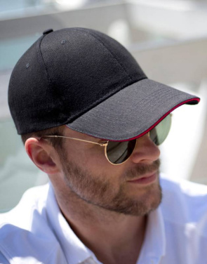 Memphis Low Profile Sandwich Peak -lippis, musta/punainen – Result Headwear (4)