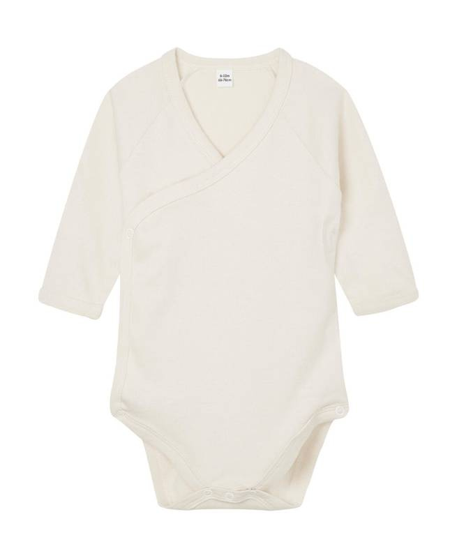 Vauvan pitkähihainen kimono-body, Orgaaninen luonnollinen – Babybugz (1)