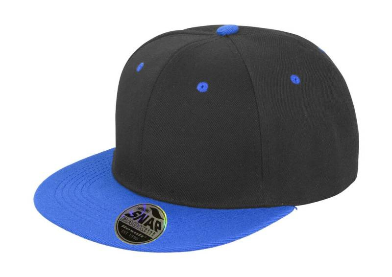 Bronx Original Flat Peak -kaksoisvärinen, Musta/Azuuri – Result Headwear (1)