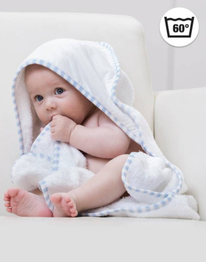 Hupullinen vauvanpyyhe Po, Valkoinen/Vaaleansininen – SG Accessories - TOWELS (2)