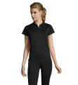 PERFORMER WOMEN SPORTS POLO, Musta