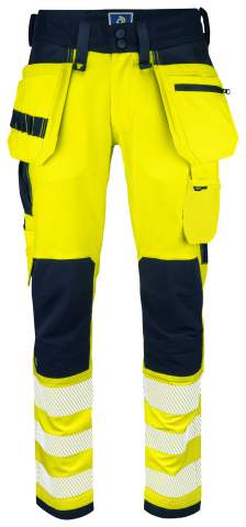6573 – joustavat housut, EN ISO 20471 CLASS 2, Keltainen/Tummansininen - ProJob (1)