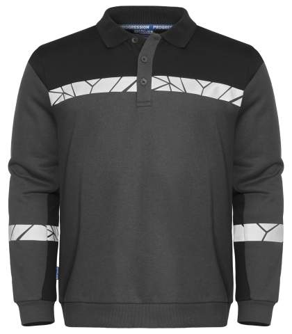 7100 POLO 9910-VIZ – collegepaita, Harmaa/musta - ProJob (1)