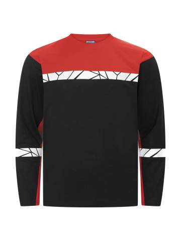 7002 LONG SLEEVE 9910-VIZ – T-paita, Musta/punainen - ProJob (1)