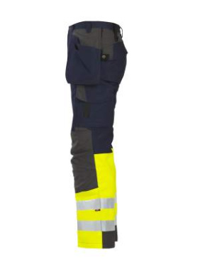 6522 – housut, EN ISO 20471 CLASS 1, Keltainen/Tummansininen - ProJob (3)