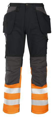 6522 – housut, EN ISO 20471 CLASS 1, Oranssi/musta - ProJob (1)