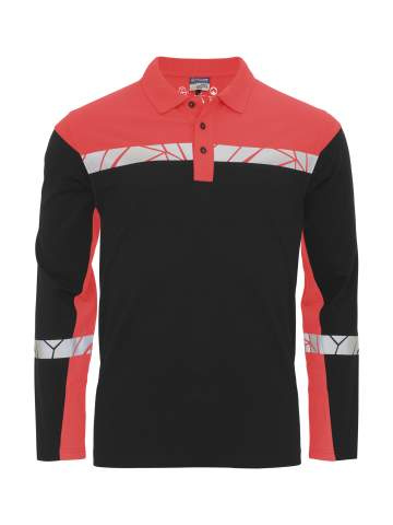 7004 LONG SLEEVE 9910-VIZ – pikeepaita, Musta/punainen - ProJob (1)