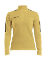 Progress Halfzip LS – T-paita (naisille), Ruotsi Keltainen/Musta