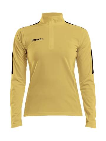 Progress Halfzip LS – T-paita (naisille), Ruotsi Keltainen/Musta - Craft