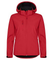 Classic – hupullinen softshell-takki (naisille), Punainen