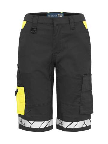 7514 WORK – shortsit (naisille), Musta/keltainen - ProJob (1)