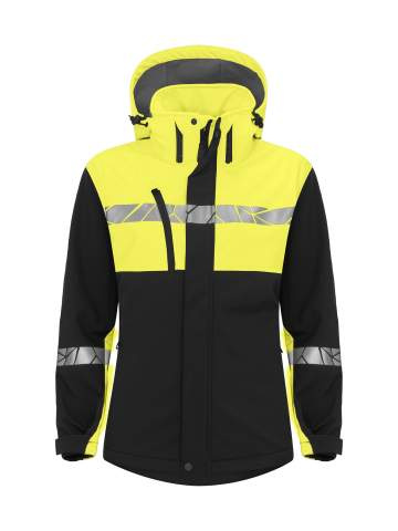 7417 9910-VIZ – softshell-takki (naisille), Musta/keltainen - ProJob (1)