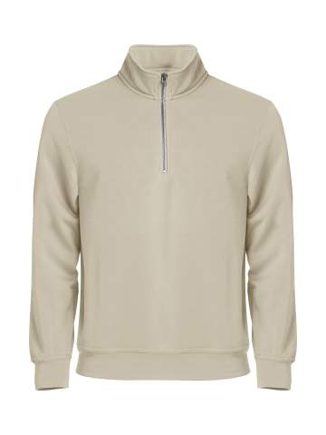 Basic Half Zip – collegepaita, vaalea khaki - Clique (1)