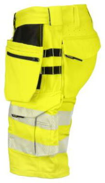 6575 STRETCH EN ISO 20471 CLASS 2/1 – shortsit, Keltainen/musta – ProJob (4)
