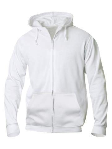 Basic Hoody – täysvetoketjullinen pusero, valkoinen – Clique (1)