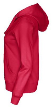 Hood Lady sweatshirt – täysvetoketjullinen pusero, Punainen – Cottover (3)