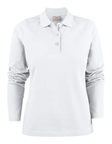 Surf Long Sleeve Pique – pikeepaita (naisille), Valkoinen – Printer (1)