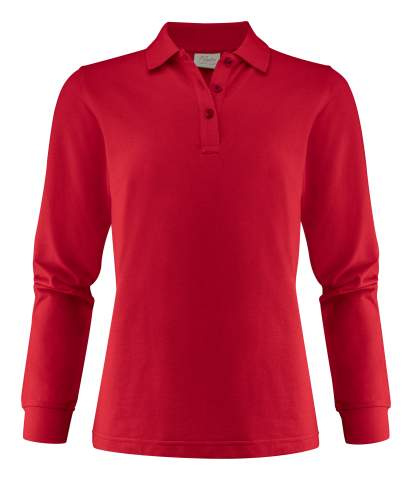 Surf Pro L/S Pique – pikeepaita (naisille), Punainen – Printer Essentials (1)