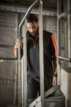 Modena Halfzip – collegepaita, Musta/oranssi – Graphix (4)