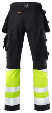 2134 Craftsman Core Stretch Hi-Vis – housut, musta/keltainen – Jobman (3)