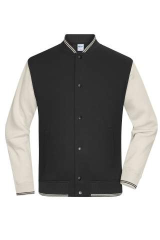 College-takki UNISEX OCS Blended & RCS, musta/hiekkakivi – James & Nicholson (1)