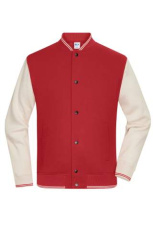 College-takki UNISEX OCS Blended & RCS, karmiininpunainen/hiekkakivi