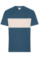 Unisex-T-paita väripaneeleilla OCS Standard, pölyisen sininen/hiekkakivi