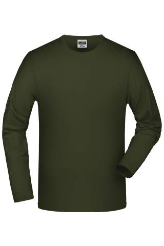 Elastic-T pitkähihainen, oliivi – James & Nicholson (1)