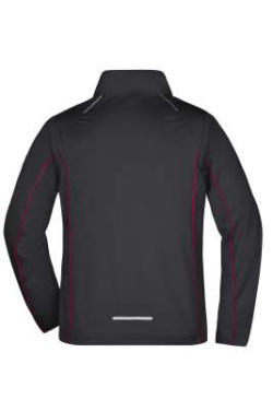 Miesten vetoketjullinen softshell-takki, musta/punainen – James & Nicholson (4)