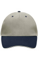 5-paneelinen kontrastireunainen lippis, beige/tummansininen/beige